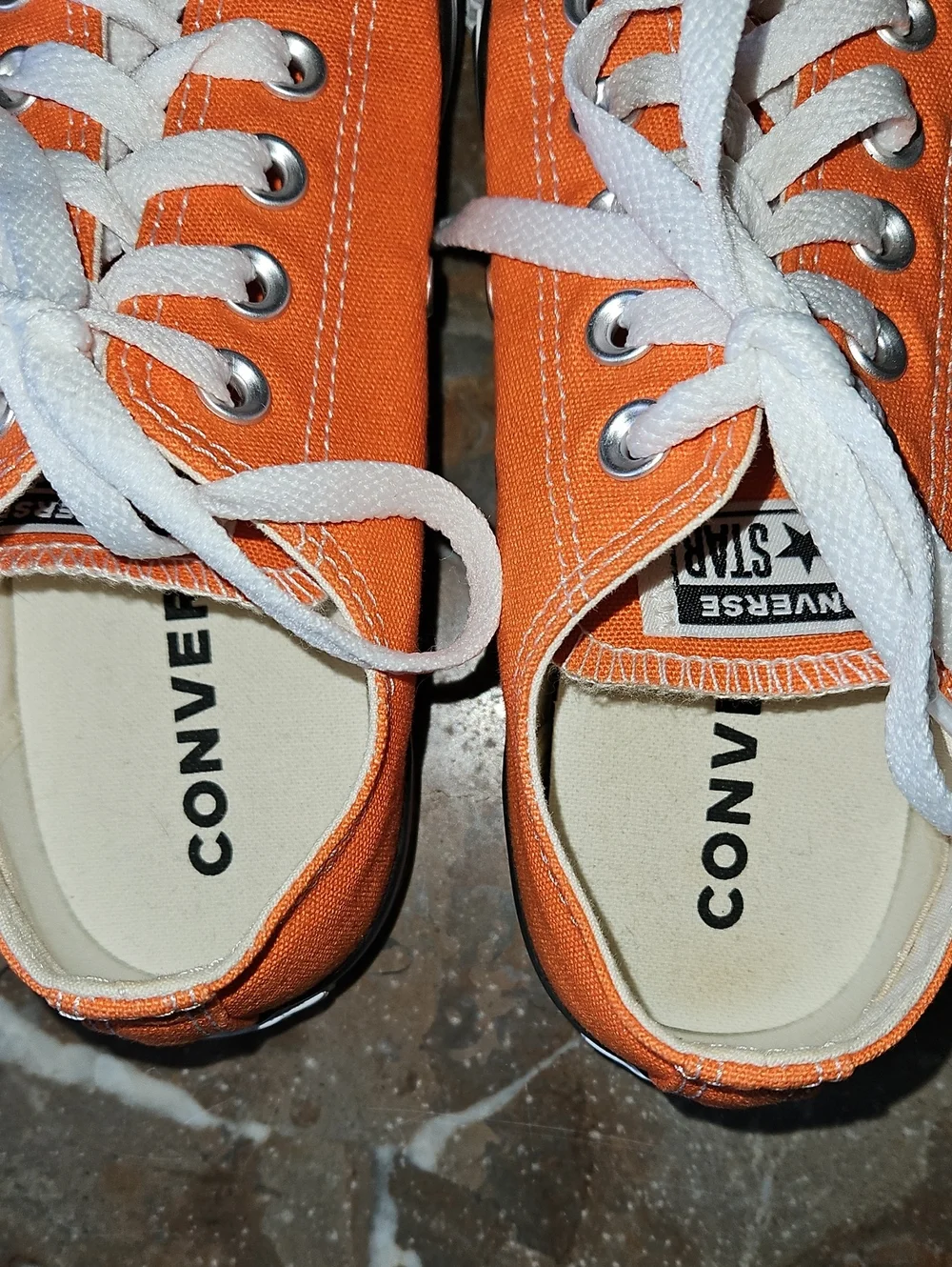 Converse Orange Low Top Sneakers Unisex W7 M5